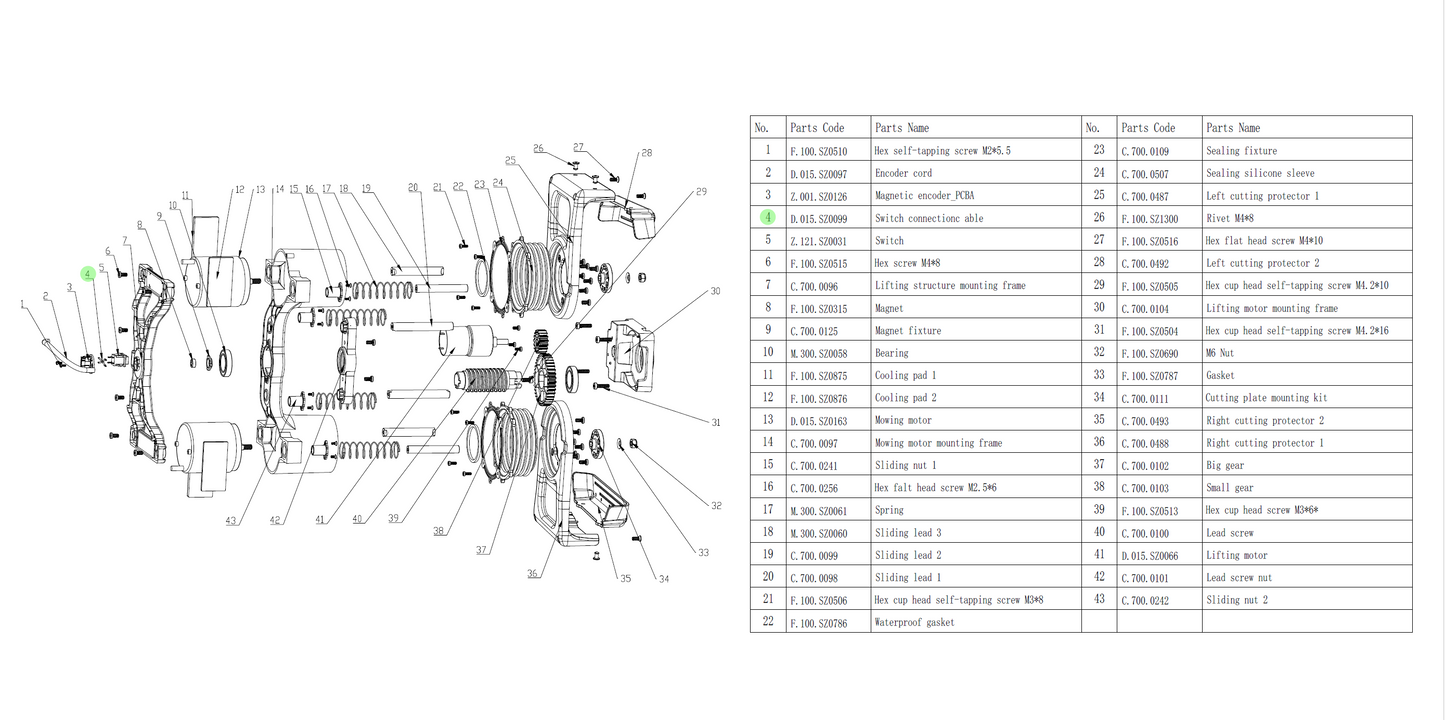 Switch Wire for the Limit Sensor for Luba 1. D.015.SZ0099