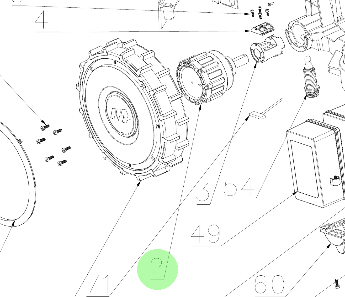 Front Hub Motor - YUKA (2024 and 2025) - W.D.DJ.00004901Y