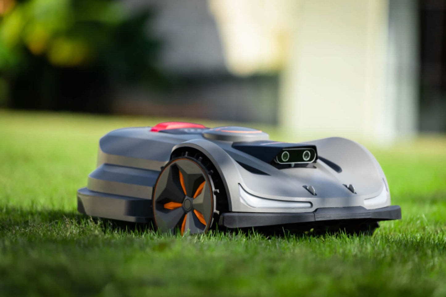 SunSeeker Orion X7 robotic lawn mower featuring advanced AI technology for precision lawn care.