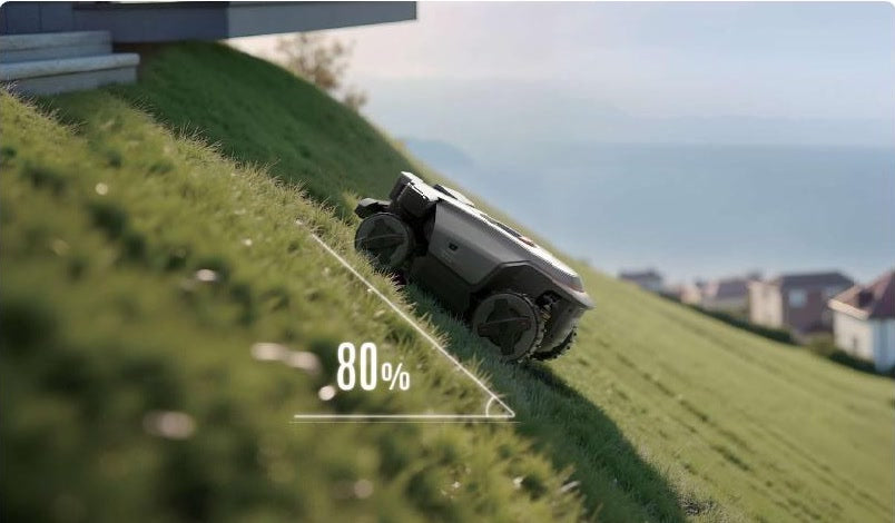 X115 Z-series mower climbing an 80% slope